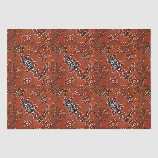 PAPIER MOUSSELINE AUSTRALIE ART CROCODILE (Recto)