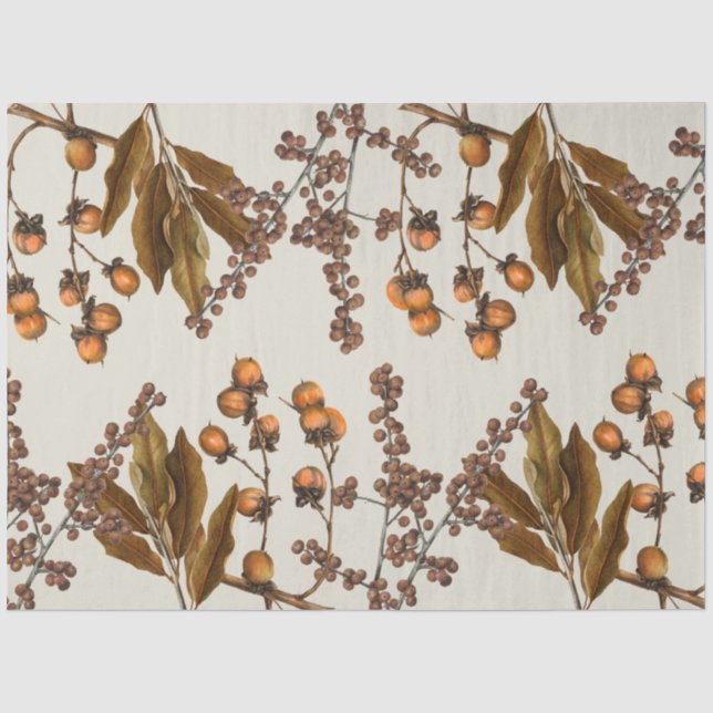 Papier Mousseline Automne Automne Aquarelle Feuilles de feuillage (Recto)