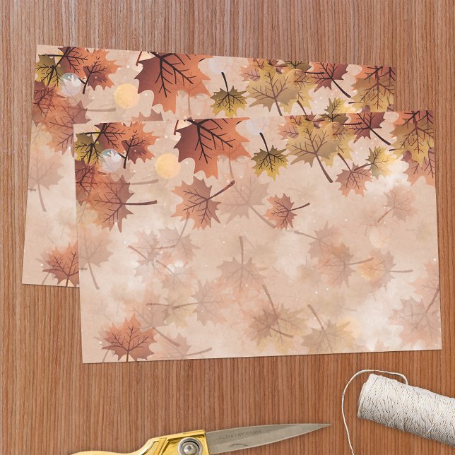 Papier Mousseline Automne Automne Brown Feuilles (Créateur téléchargé)
