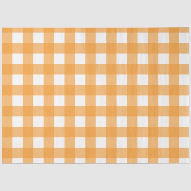 Papier Mousseline Automne Automne Orange Plaid Motif (Recto)