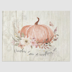 Papier Mousseline Automne Citrouille Automne Feuilles Rustique Décou