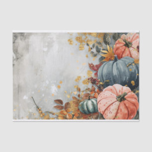 Papier Mousseline Automne Citrouille Automne Feuilles Rustique Décou