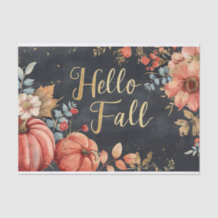 Papier Mousseline Automne Citrouille Automne Feuilles Rustique Décou