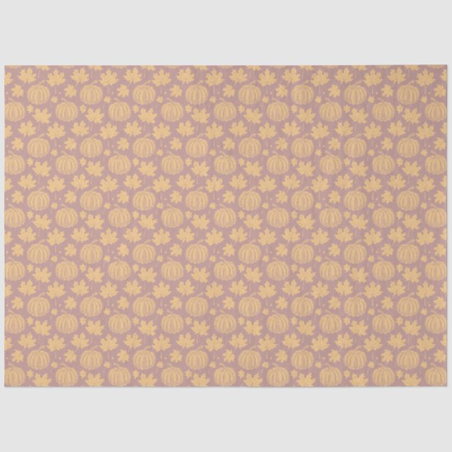 Papier Mousseline Automne citrouille et Feuille (Recto)