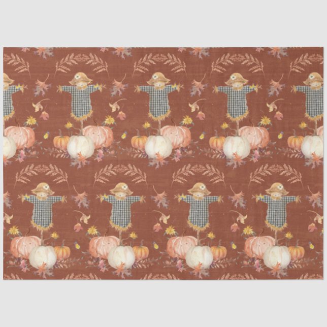 Papier Mousseline Automne Citrouille Harvest Automne Floral Leaf Dec (Recto)