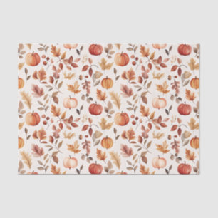 Papier Mousseline Automne Citrouilles et Feuilles Automne Motif Déco