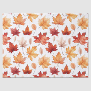 Papier Mousseline Automne Feuilles Terracotta Brown Boho Motif