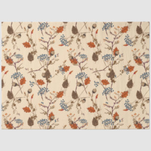 Papier Mousseline Automne Floral Pinecone Enveloppement Cadeau Papie