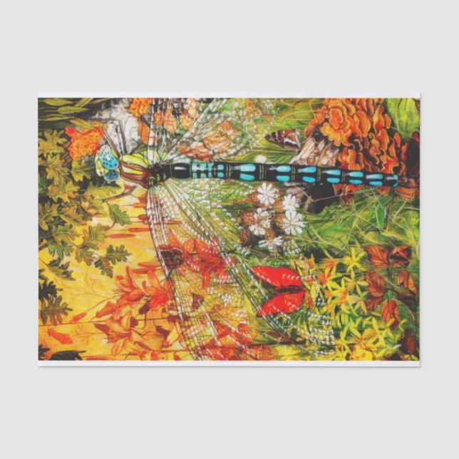 Papier Mousseline Automne Forêt sauvage dragon Voler (Recto)