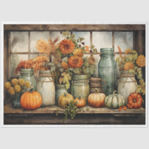 Papier Mousseline Automne Mason Jars