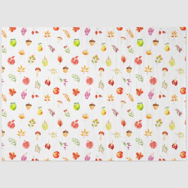 Papier Mousseline Automne Motif de récolte d'automne (Recto)