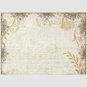 Papier Mousseline Automne Orange Mustard Ephémère Script Découpage A