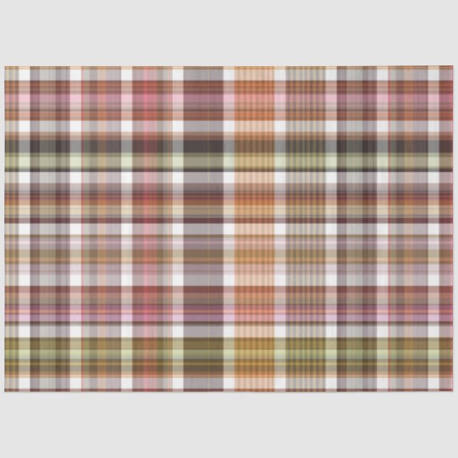 Papier Mousseline Automne Plaid Series Design 19 (Recto)