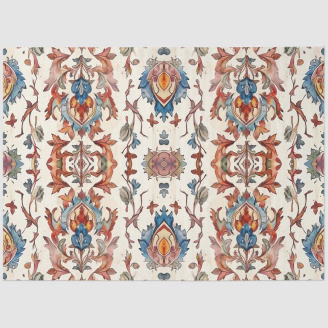 Papier Mousseline Automne Rustique Avec Découpage Bleu (Recto)