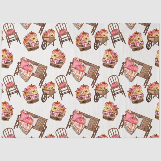 Papier Mousseline Automne Thanksgiving Series Design 22 (Recto)