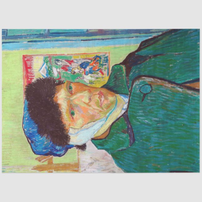 Papier Mousseline Autoportrait avec oreille déchirée, Van Gogh (Recto)