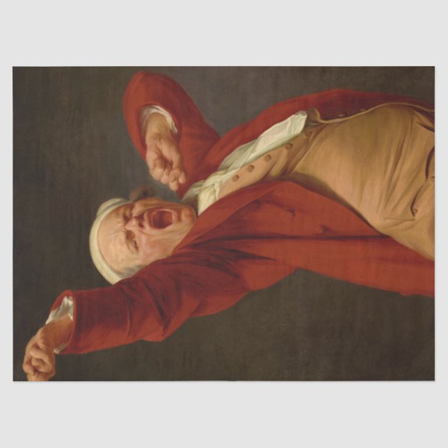 Papier Mousseline Autoportrait, Yawning par Joseph Ducreux (Recto)