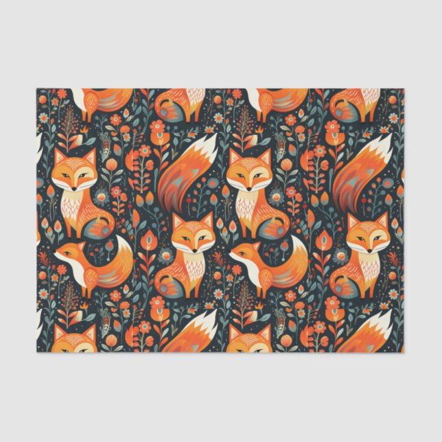 Papier Mousseline Autumn Forest Animal Fox Decoupage Paper (Recto)