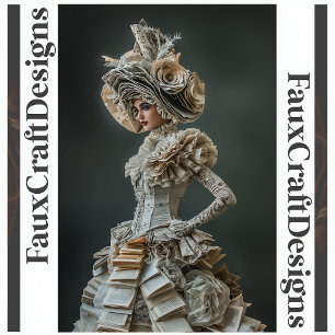 Papier Mousseline AvantGarde Couture Livre Page Robe Découpage L 121