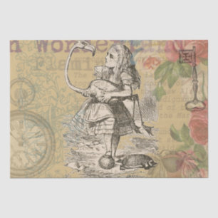 Papier Mousseline Aventures d'Alice au pays des merveilles Flamant C