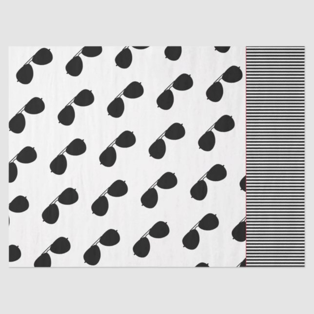 Papier Mousseline Aviateur Lunettes de soleil Motif Avion Pilote Vol (Recto)