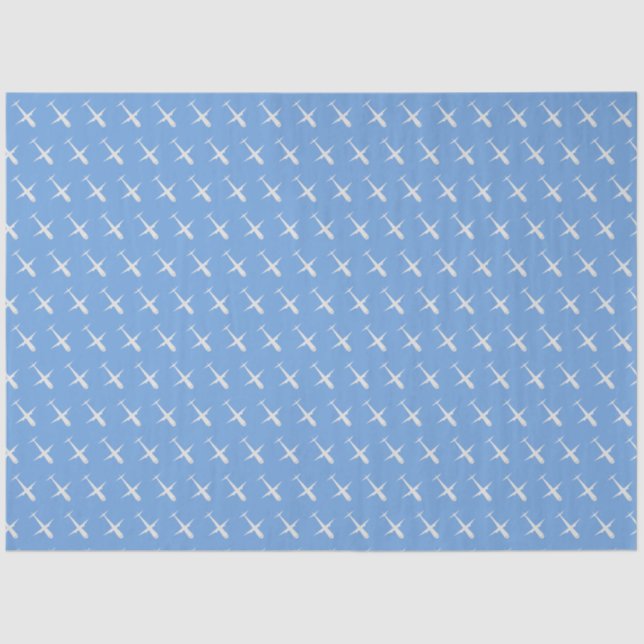 Papier Mousseline Avion en bleu (Recto)