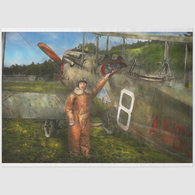 Papier Mousseline Avion - Premier vol à guichet unique à travers les (Recto)