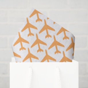 Papier Mousseline Avions Orange Voyage Pilote Vol
