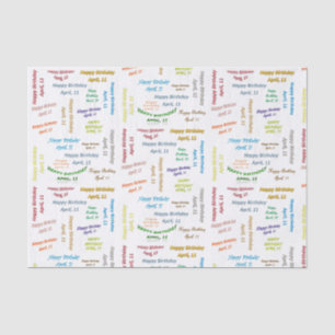 Papier Mousseline Avril 11 Anniversaire Tissue Paper