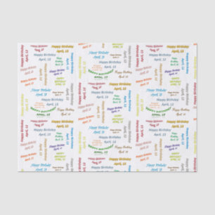 Papier Mousseline Avril, 13 Anniversaire Tissue Paper