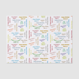 Papier Mousseline Avril, 14 Anniversaire Tissue Paper
