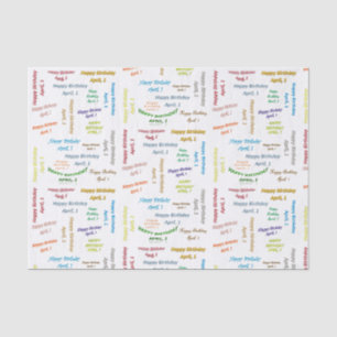 Papier Mousseline Avril, 1er Anniversaire Tissue Paper