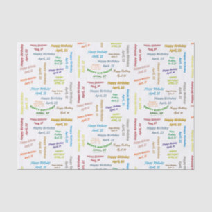 Papier Mousseline Avril, 22 Anniversaire Tissue Paper