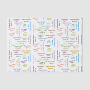 Papier Mousseline Avril, 24 Anniversaire Tissue Paper