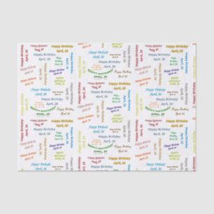 Papier Mousseline Avril, 26 Anniversaire Tissue Paper