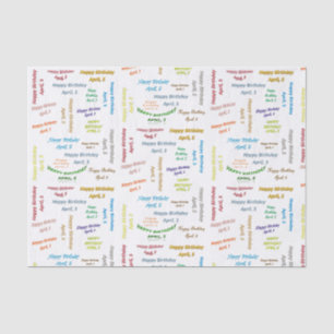 Papier Mousseline Avril 5 Anniversaire Tissue Paper
