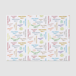 Papier Mousseline Avril, 7 Anniversaire Tissue Paper