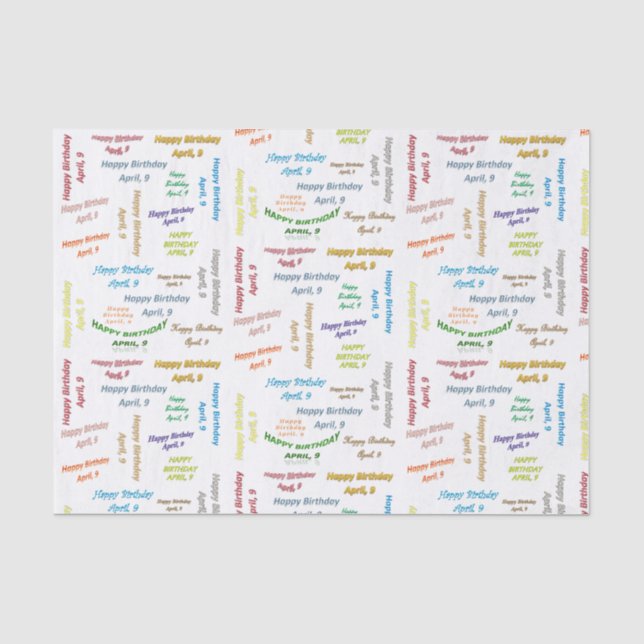 Papier Mousseline Avril 9 Anniversaire Tissue Paper (Recto)