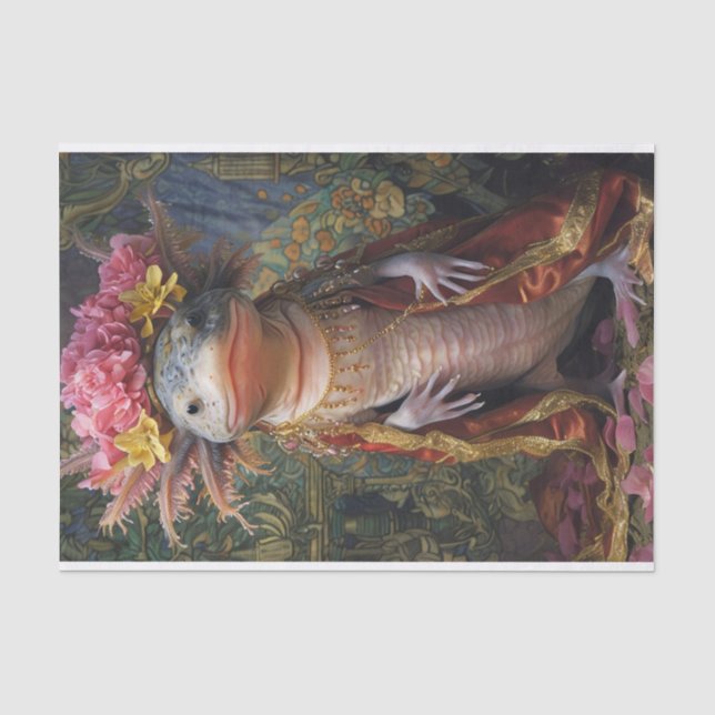 Papier Mousseline Axolotl en fleurs (Recto)