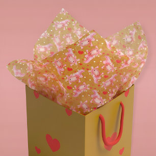 Papier Mousseline Axolotl Love moutarde