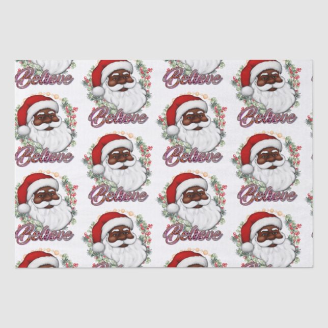 Papier Mousseline Ayez Un Melanin Noël Noir Père Noël (Recto)