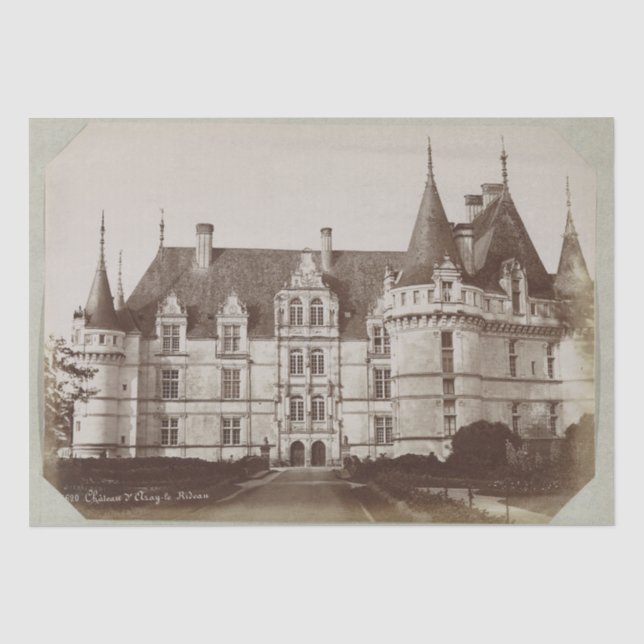 Papier Mousseline Azay le Rideau Château Renaissance découpage (Recto)