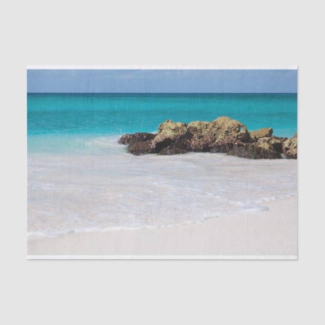 Papier Mousseline Azure Ocean Sandy Beach Photo (Recto)