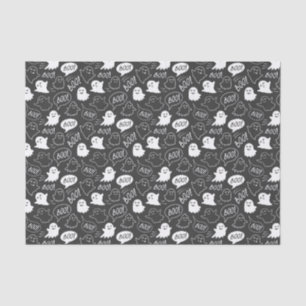 Papier Mousseline B&W Cute Doodle Halloween Motif
