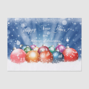 Papier Mousseline Babioles de bonne année et de Joyeux Noël