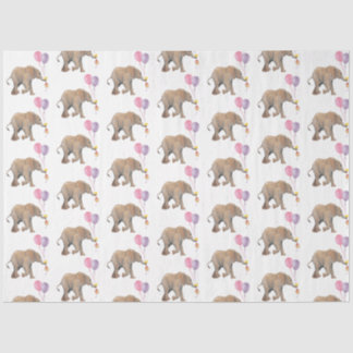 Papier Mousseline Baby Elephant pink & violet balloon Tissue Paper