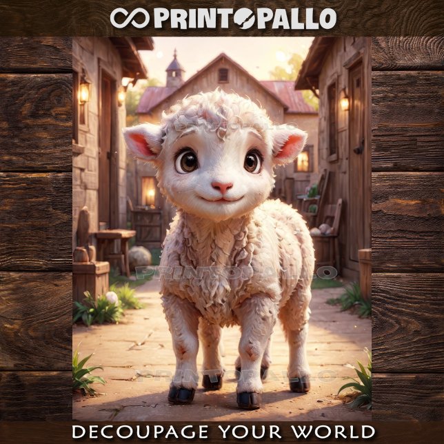 Papier Mousseline Baby Farm Animals : agneau de mouton (Créateur téléchargé)