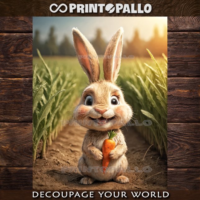 Papier Mousseline Baby Farm Animals : le petit lapin (Créateur téléchargé)