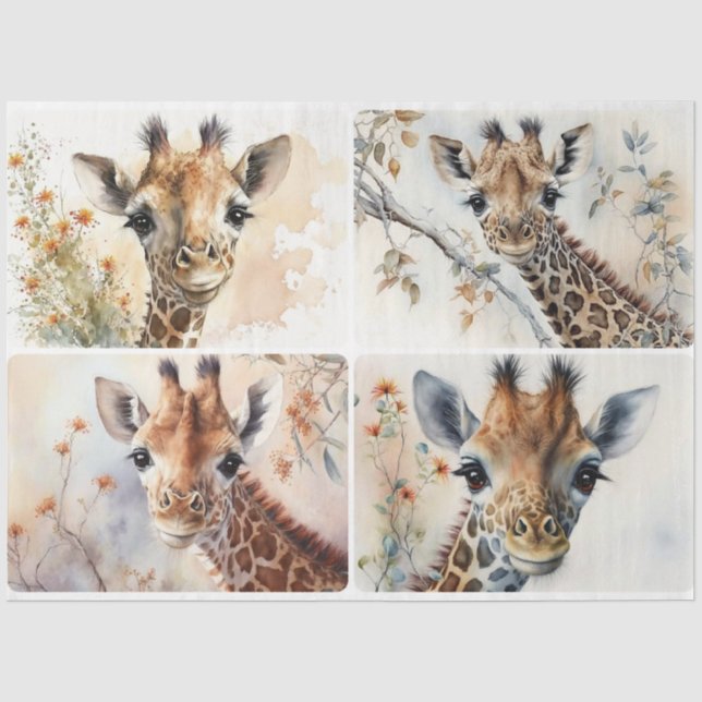 Papier Mousseline Baby Giraffes (Recto)