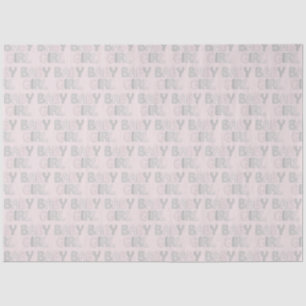 Papier Mousseline Baby Girl Dotty Lettres Pastel rose Grey